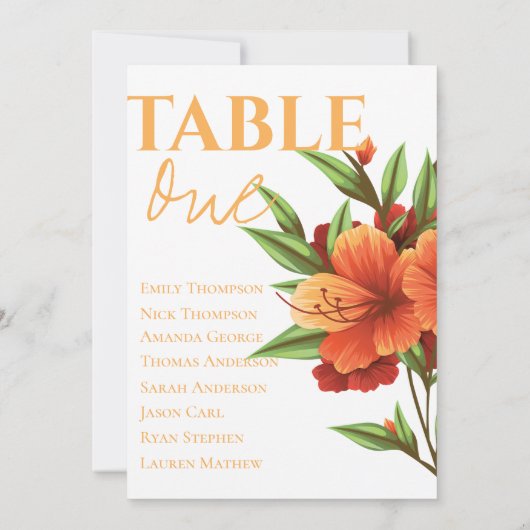  Sinaasappel Bloemen Elegante Tafel Zitje (Achterkant)