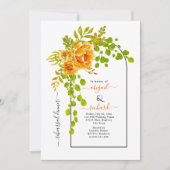 Sinaasappel bloemen en aartsbruiloft kaart (Voorkant)