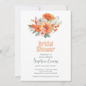 Sinaasappel Bloemen en groen Wit Vrijgezellenfeest Kaart (Voorkant)