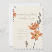  Sinaasappel Bloemen Foto Begrafenisprogramma Kaart (Achterkant)