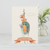  Sinaasappel Bloemen Foto Begrafenisprogramma Kaart (Staand voorkant)