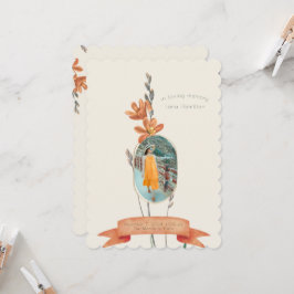  Sinaasappel Bloemen Foto Begrafenisprogramma Kaart