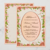 Sinaasappel Bloemen Lijst Islamitisch Moslim Brui Kaart (Voorkant / Achterkant)