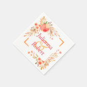 Sinaasappel bloemen servetten (Hoek)