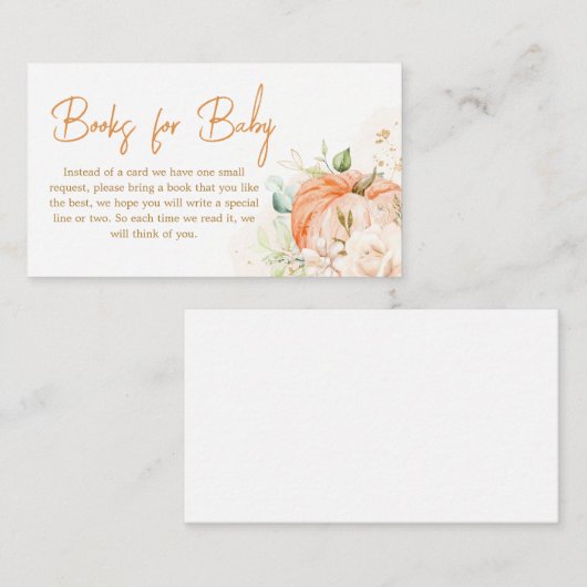 Sinaasappel Bloemen Sweet Little Pumpkin Boeken vo Informatiekaartje (Voorkant / Achterkant)