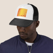 Sinaasappel Bloemen Trucker Pet (In situ)