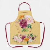 Sinaasappel bloemen waterverf bouquets van de Big Schort (Voorkant)