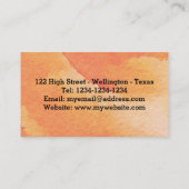 Sinaasappel Bloemen Waterverf Visitekaartje (Achterkant)