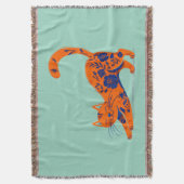 Sinaasappel Bloemenkater Deken (Voorkant Verticaal)