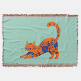 Sinaasappel Bloemenkater Deken