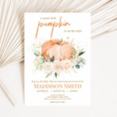 Sinaasappel Bloemenzoet klein pompoen Baby shower Kaart