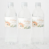 Sinaasappel Bloemenzoet klein pompoen Baby shower Waterfles Etiket (Flessen)