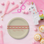 Sinaasappel bloemig en rozig roze papieren bordje (Feest)