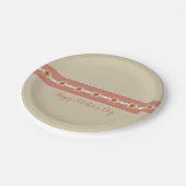 Sinaasappel bloemig en rozig roze papieren bordje (Gekanteld)