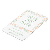 Sinaasappel Bloemige Aquarel Save the Date Magneet (Linkerzijde)