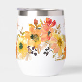 Sinaasappel Bloemige Monogram Naam Cadeau (Rechts)
