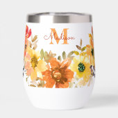Sinaasappel Bloemige Monogram Naam Cadeau (Achterkant)