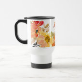 Sinaasappel Bloemige Monogram Naam Cadeau Reisbeker (Links)