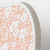 Sinaasappel Bloemige Pickleball Paddle Monogram (Links Detail)
