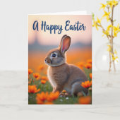 Sinaasappel Bloesem Konijn Kaart (Gele Bloem)