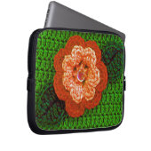Sinaasappel Bloom Artisan Haakprint Electronics Ba Laptop Sleeve (Voorkant Rechts)