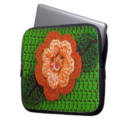 Sinaasappel Bloom Artisan Haakprint Electronics Ba Laptop Sleeve