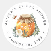 Sinaasappel Blossom Honey Bee Vrijgezellenfeest Fa Ronde Sticker (Voorkant)