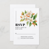 Sinaasappel Blossom & Jasmijn Blooms Bruiloft RSVP (Voorkant / Achterkant)