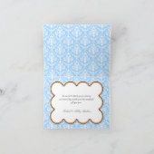 Sinaasappel & Blue Damask Elegant Bedankkaart (Binnen)