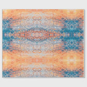Sinaasappel/Blue Pebbles Wrapping Paper Cadeaupapier (Vlak)