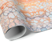 Sinaasappel/Blue Pebbles Wrapping Paper Cadeaupapier (Rol Hoek)