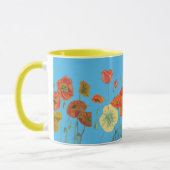 Sinaasappel Blue Shabby Poppy Poppies Waterverf Mo Mok (Links)