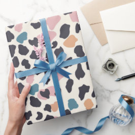 Sinaasappel Blush Roze Pastel Luipaard Vlekken Cadeaupapier