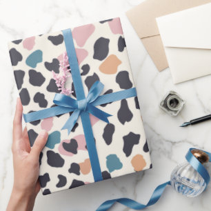 Sinaasappel Blush Roze Pastel Luipaard Vlekken Cadeaupapier