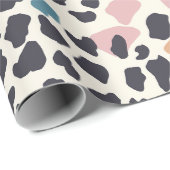 Sinaasappel Blush Roze Pastel Luipaard Vlekken Cadeaupapier (Rol Hoek)