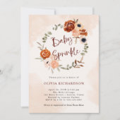 Sinaasappel Boho | Waterverf Blush Baby Kaart (Voorkant)