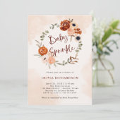 Sinaasappel Boho | Waterverf Blush Baby Kaart (Staand voorkant)