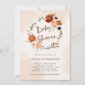 Sinaasappel Boho | Waterverf Blush Baby shower Kaart (Voorkant)