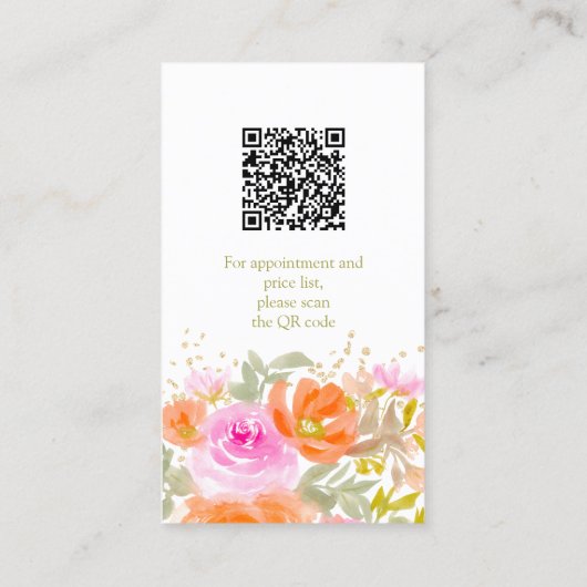 Sinaasappel Boho wilde waterverf make-up haar Visitekaartje (Achterkant)