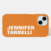 Sinaasappel Bold Minimalist Modern Elegant Voeg na Case-Mate iPhone Case (Achterkant (horizontaal))