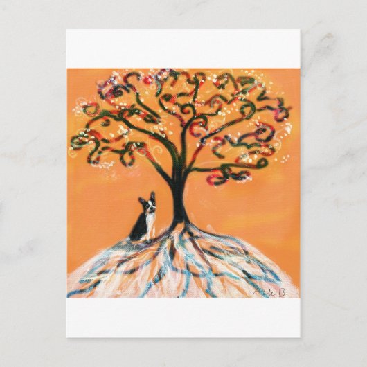 Sinaasappel Boston Terrier Briefkaart (Voorkant)