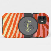 Sinaasappel Bright Zebra Stripes Custom iPhone 5 h Case-Mate iPhone Case (Achterkant (horizontaal))