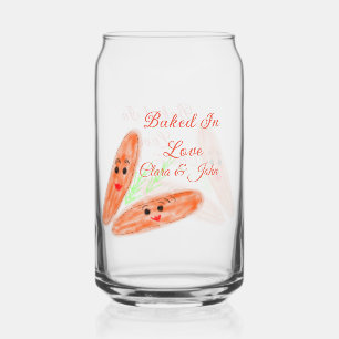 Sinaasappel broodpaar emoji gebakken in liefde Voe Blikvorm Glas