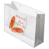 Sinaasappel broodpaar emoji gebakken in liefde Voe Groot Cadeauzakje (Voorkant Gekanteld)