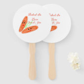 Sinaasappel broodpaar emoji gebakken in liefde Voe Handwaaier (Voorkant en achterkant)