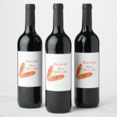 Sinaasappel broodpaar emoji gebakken in liefde Voe Wijn Etiket (Flessen)