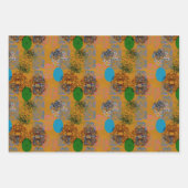 Sinaasappel Bruin Blauw Groen Verpakkend Document Inpakpapier Vel (Voorkant 3)