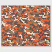 Sinaasappel & Bruin Camo Cadeaupapier (Vlak)