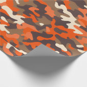 Sinaasappel & Bruin Camo Cadeaupapier (Hoek)