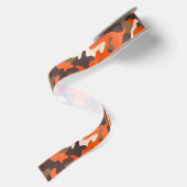Sinaasappel & Bruin Camo Satijnen Lint (Achterkant)